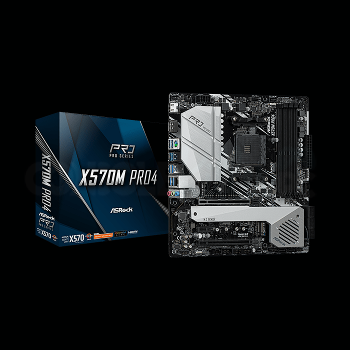 Asrock X570M PRO4 AMD X570 AM4 Micro ATX 4 DDR4 HDMI DP XFire PCIe4 RGB Lighting M.2