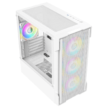 Bolt White Mesh Micro-ATX Gaming Case | 4 ARGB Infinity Fans & Tempered Glass