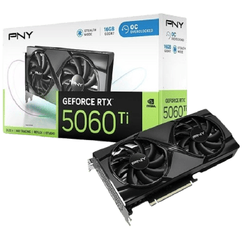 PNY NVIDIA GeForce RTX 5060 Ti Dual OC 8GB GDDR7 Graphics Card | 2407MHz, Triple DisplayPort & HDMI