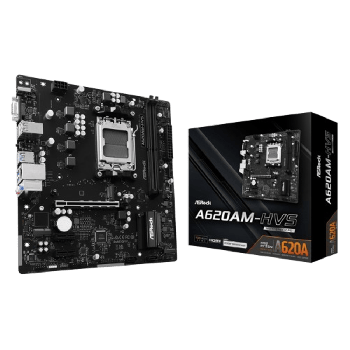 ASRock A620AM-HVS AM5 Motherboard | Micro-ATX DDR5, 2x M.2, HDMI & D-Sub Support