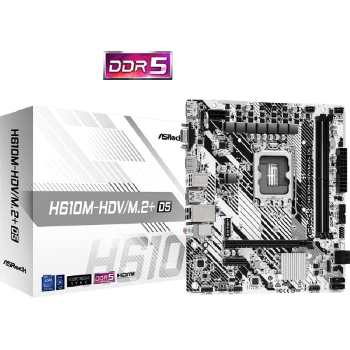 ASRock H610M-HDV/M.2+ D5 Intel LGA 1700 DDR5 Micro-ATX Motherboard